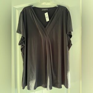 Lane Bryant Black Wrap Blouse